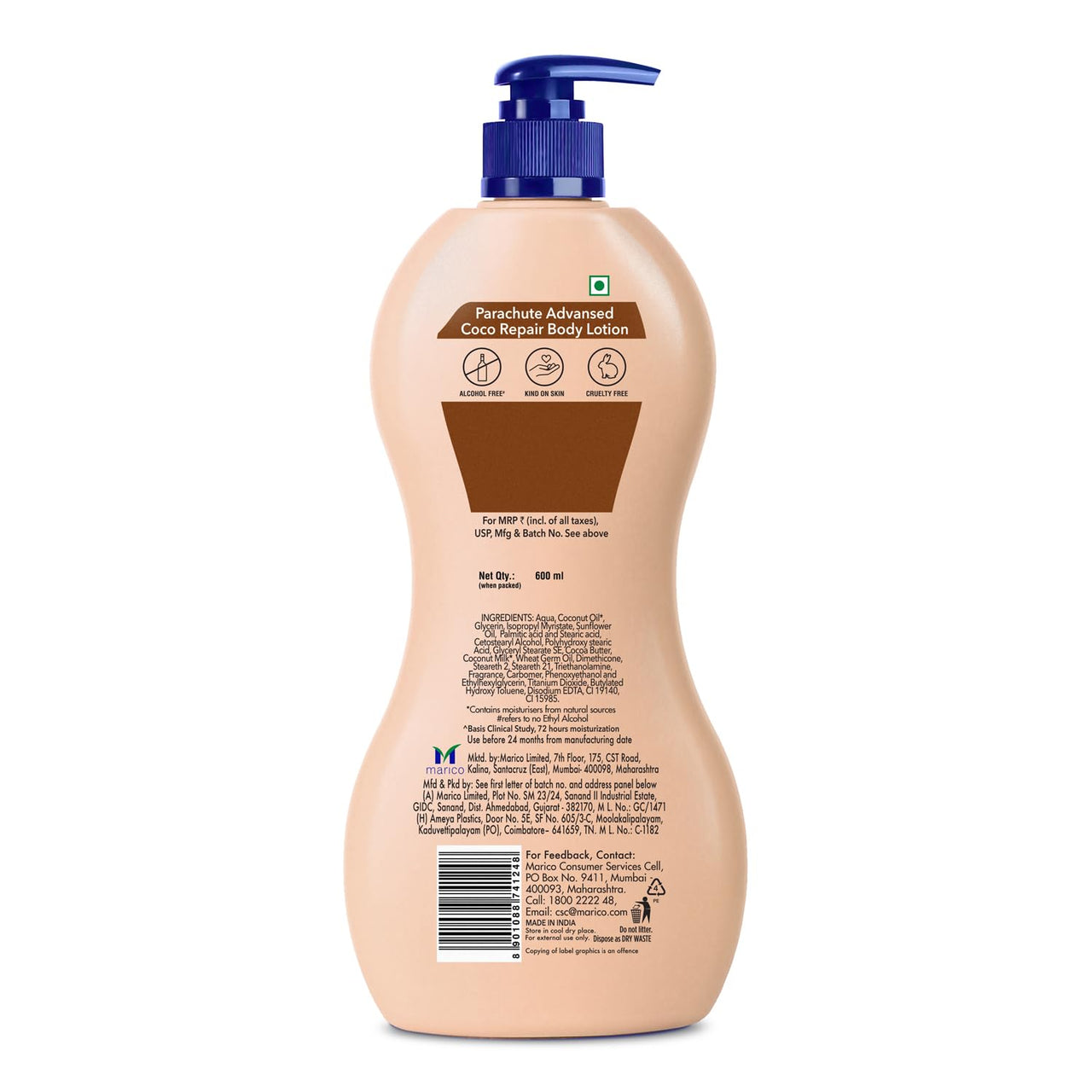 Parachute Advansed Cocoa Repair Body Lotion, Intense Moisture, 600ml