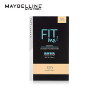 Maybelline New York Fit Me Two Way Pressed Cake For Dry Skin (Matte Powder Foundation Medium Coverage), 120 Classic Ivory, 9 G, Pack Of 1