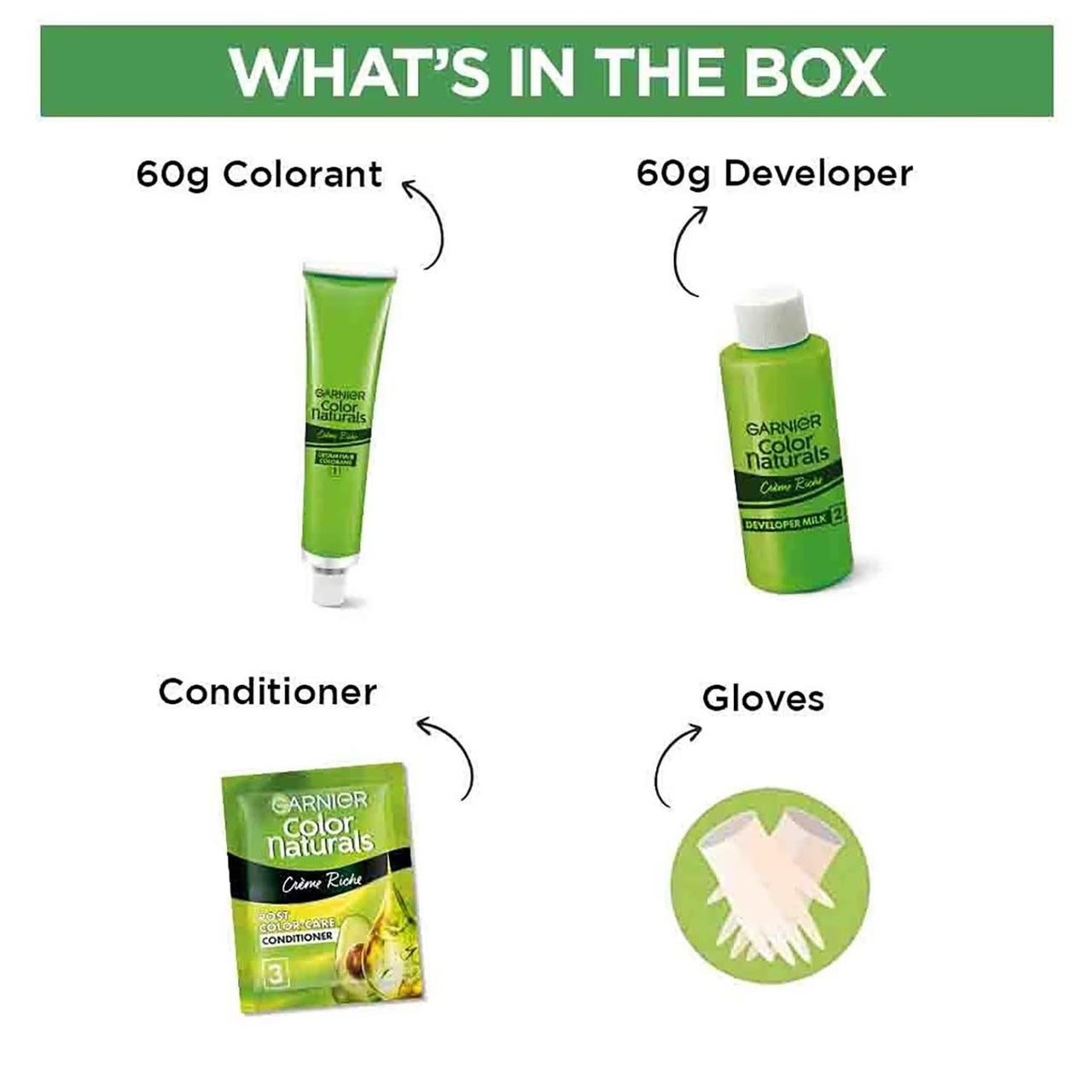 Garnier Color Naturals Creme Hair Color - Shade 3 Darkest Brown (70ml + 60g) + Bright Complete Vitamin C serum 7ml (2 ITEM IN SET)