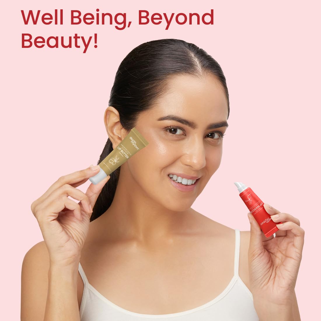 Earth Rhythm Lip Mask with Goodness of Pomegranate & Jojoba Oil, Nourishes, Smoothens, Plumps & Hydrates Dry Chapped Lips, Women & Girls, Paraben & Chemical Free, 10ml