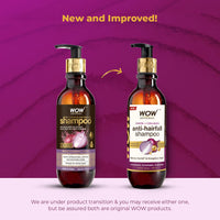 WOW Skin Science Red Onion Black Seed Oil Shampoo With Red Onion Seed Oil Extract, Black Seed Oil & Pro-Vitamin B5 - No Parabens, Sulphates, Silicones, Color & PEG - 250mL