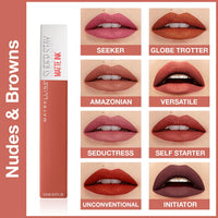 Maybelline New York Liquid Matte Lipstick, Long Lasting, 16hr Wear, Superstay Matte Ink, 50 Voyager, 5ml