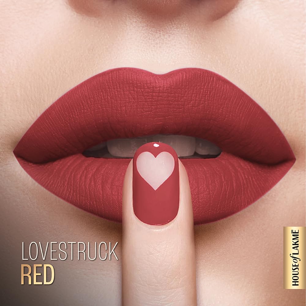 Lakmé Xtraordin-Airy Lip Mousse, Velvet Matte Finish, with air-light texture, for nourished & moisturised lips, Liquid Lipstick, Lovestruck Red