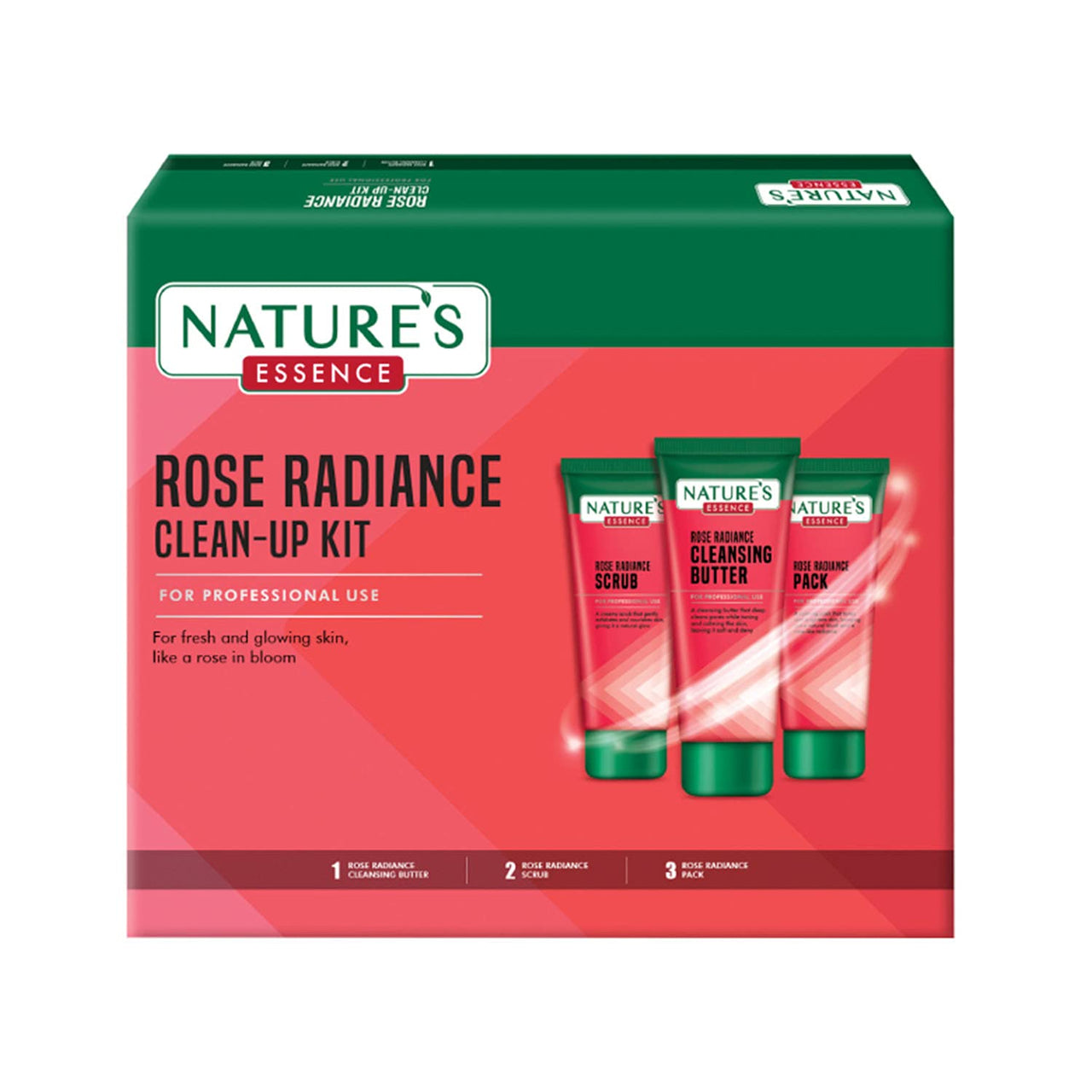 NATURES ESSENCE Rose Radiance Clean-Up Kit, 300Gm, White