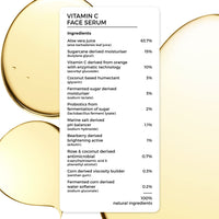 Brillare 10% Vitamin C Serum, Bright & Glowing Skin with Probiotics & Aloe Vera, Reduces Dull Skin Tone & Dark Spots, 100% Natural Face Serum, 30ml