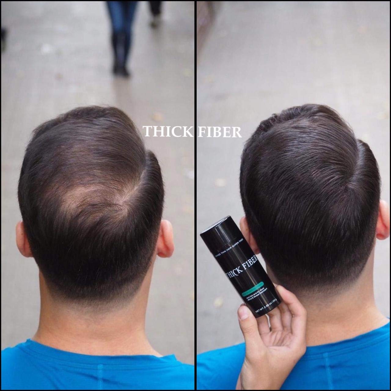 THICK FIBER Hair Building Fibers (Black) 12g - Hair Fibres For Thin & Bald Spots - Thickening Fibers For Men & Women (12g Pack of 1)