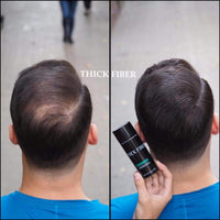 THICK FIBER Hair Building Fibers (Black) 12g - Hair Fibres For Thin & Bald Spots - Thickening Fibers For Men & Women (12g Pack of 1)