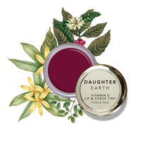 DAUGHTER EARTH Vegan Lip and Cheek Tint | Matte Natural Blush for Women | Lip Tint with Vitamin E | Nourishing Cheek Tint, 4.5g - Foncé Red (Maroon)