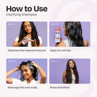 Manetain Clarifying Shampoo for All Hair Types 236ml Sulphate Paraben and Toxin Free Mild Vegan Shampoo for Women, Men with Wavy, Dry, Curly and Frizzy Hair