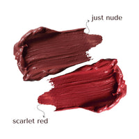 Bella Vita Organic Cult Classic Combo | Kiss Proof Liquid Lipstick | Scarlet Red + Just Nude | Transfer-Proof | Smudge-Proof | Intense Moisturisation | 18-Hr Stay | Ultra Matte Finish | 4.5Ml Each