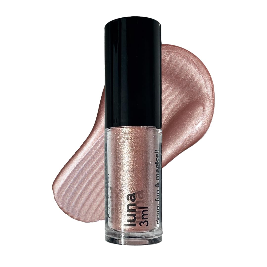Ruby's Organics Mini Metallic Liquid Eyeshadow for Women- Eye Makeup, Smooth Glide Insta Dry Formula, Smudge proof, Waterproof, Long Lasting and Highly Pigmented, Paraben Free, Vegan - Luna, 3ml