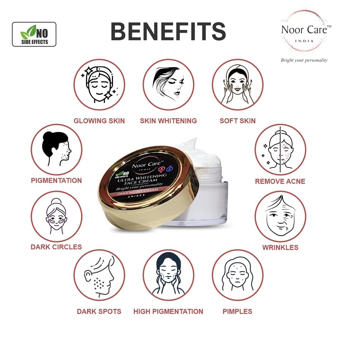 NOOR CARE Cream For Men & Women |Reduces Dark Spots, Boosts Radiance Night care Cream (50g (Pack Of 1))