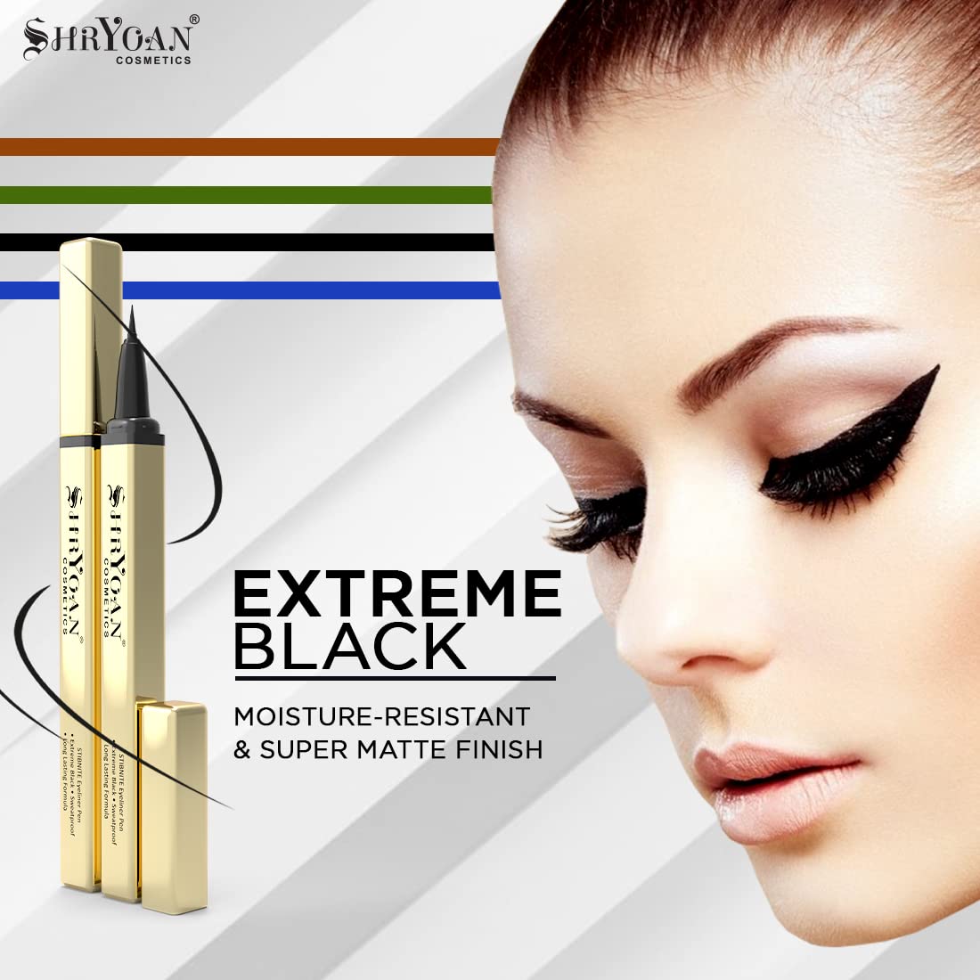 Shryoan Stibnite Eyeliner Pen| Intense Eyeliner | Matte Eyeliner | Lasts Long up to 24 hours | Tear, Sweat & Smudge Proof | (1.2g) | Color- Brown