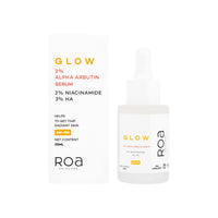 R.O.A Skincare GLOW face serum for Dark spots and open pores reduction with 2% Alpha Arbutin 2% Niacinamide and 3% Hyaluronic acid | Advanced Dark spot correcting glow serum for Men and women (30ml)