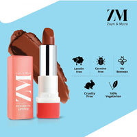 ZM Zayn & Myza Rich Matte Lipstick | Smooth and Light Weight | Intense Color in one Swipe | High Pigmentation Bullet Lip Stick Enriched with Argan oil, Murumuru and Shea Butter, (4.2 g, Forbidden)