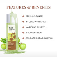 Just Herbs 8 In 1 Root Nourishing Amla Neem Hair Fall Control Shampoo 200 Ml & Just Herbs Skin-Rejuvenating Ayurvedic Face Wash Cleanser- 100 ML