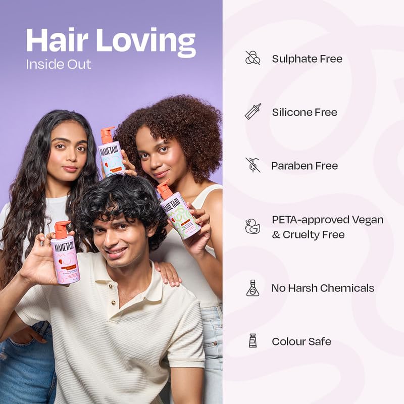 Manetain Co-Wash for Curly Hair - 200ml | 2 in 1 Shampoo & Conditioner | Non-foaming | Sulphate and Paraben Free | CG Friendly | Suitable for Dry and Frizzy Hair