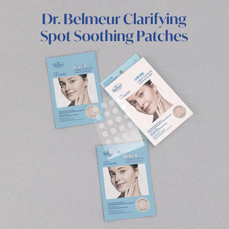 The Face Shop Dr.Belmeur Derma Acne Patches, 72 Hydrocolloid Waterproof Patches | For Active Surface Acne | Absorbs Pimple Overnight | For All Skin Types