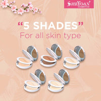 Shryoan 2 in 1 Oil Control Compact Powder| Hides Imperfections, Blends Effectively, Matte Finish With Soft & Silky texture and Pressed Powder for All Skin Types (23g) Shade 01