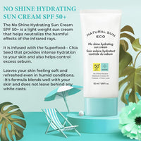 The Face Shop No Shine Hydrating Sunscreen SPF 50+ PA++++ with UVA/B protection, No White Cast, Water Resistant, Removes Excess Oil, Made in Korea 30ML