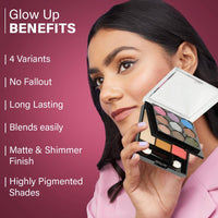Hilary Rhoda Glow Up Face Palette | Face Palette with Blush, Highlighter, Face Powder & Eyeshadows | Highly Pigmented Face Palette | Available in 4 Variants | 20.6g (Shade 02)