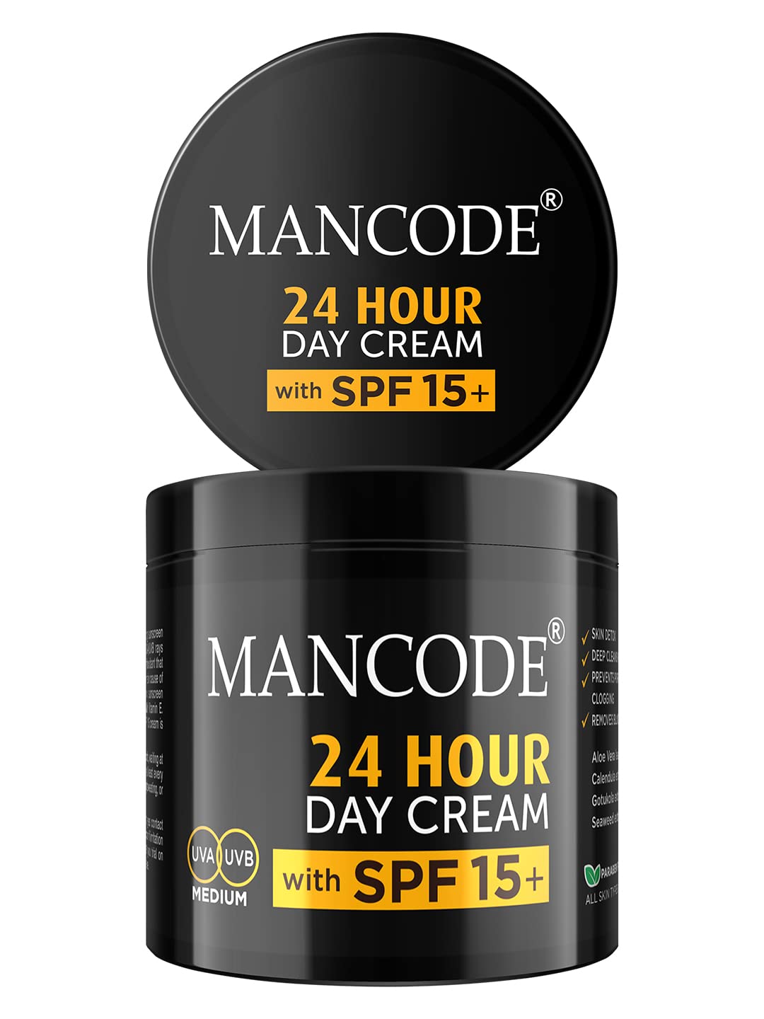 MAN CODE 24 Hours Day Cream For Men Spf 15+ Sun Tan Protection Improves Skin Elasticity Aloe Vera Enriched No Paraben Sulfate 100Gm Creams For Men (Pack Of 1)