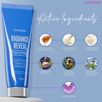 Suroskie Radiance Reveal Peel Off Mask 75g | Honey, Milk Protein & Collagen | Hydration, Skin Brightening, Instant Glow & Plumped Skin | Korean Inspired Skin Care| Peel off Face Mask for Men & Women