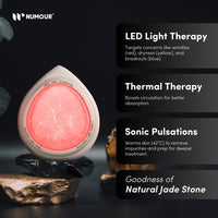Numour ARIA Jade Stone LED Facial Device | For Fine Lines, Wrinkles & Acne | with Yellow, Blue & Red Light Therapy for Face | Smart Rechargeable Skincare Tool for Moisturizer, Serum & Face Masks