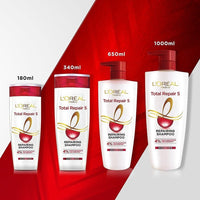 L'Oréal Paris Shampoo & Conditioner, For Damaged and Weak Hair, With Pro-Keratin + Ceramide, Total Repair 5, Bundle Pack, 704ml + 192.5ml