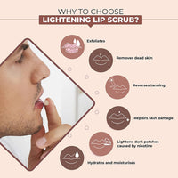 The Man Company Lightening Lip Scrub With Brown Sugar, Almond Oil, Vitamin E, Coconut Oil & Argan Oil For Dry & Chapped Lip, Restore Natural Colour, Nourishes, Moisturizes, Brightening, 10g