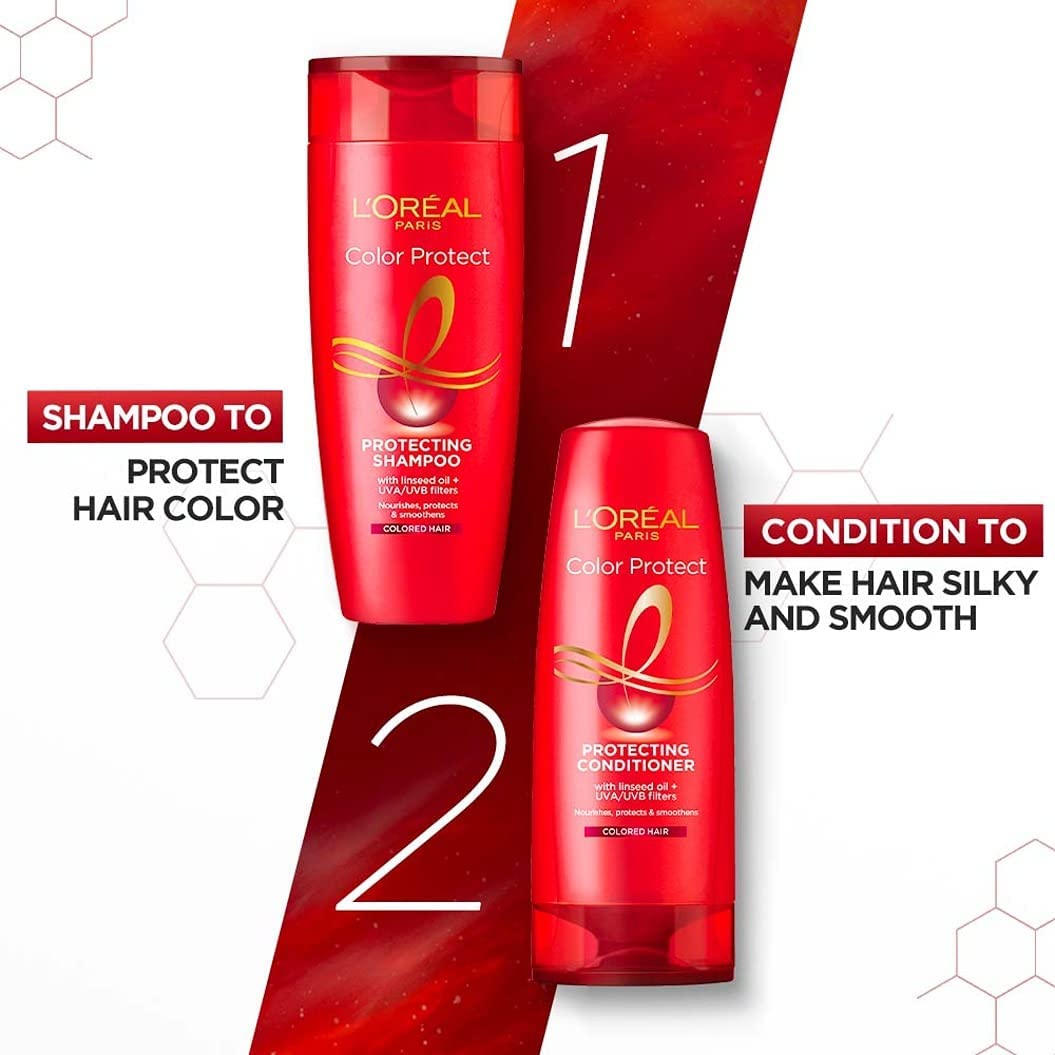 L Oréal Paris Color Protect, Protecting Shampoo With Linseed Oil+Uva/Uvb Filter (180Ml)