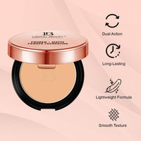 Lakyou Beauty 2in1 Primer + Matte Compact Powder | Same Shade With Matte And Shimmery Effect | Long Lasting And Waterproof Formula | shade-04(Natural Nude) | 30g