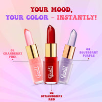 Glam 21 Jelly Pop Fruity Gel Lipstick| Moisturising | Glossy Finish | Gives A Natural Colour | Lightweight | Cranberry Pink, Strawberry Red & Blueberry Purple - Pack Of 3