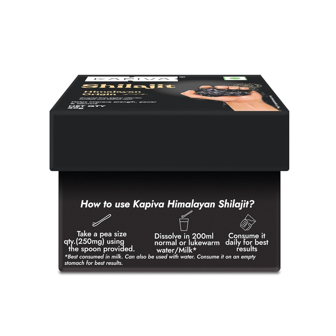 Kapiva Original Himalayan Shilajit/Shilajeet Resin 20g | 250mg/Serving | Energy, Endurance & Vitality | 80 Servings | 100% Ayurvedic Shilajit/Shilajeet