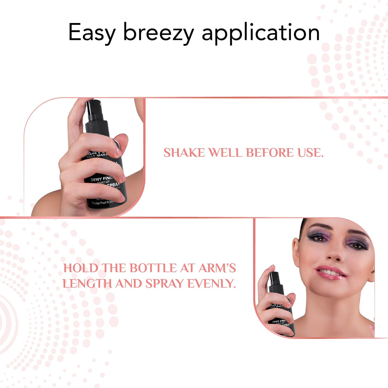Mary Jo K Fizz & Roll Dewy Finish Makeup Setting Spray, Waterproof, Long Lasting, Non-Greasy, Black