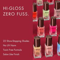 HYUE Gel FX Nail Paint | Rosewood | 8ml | Ultra-Glossy Gel Finish | 14-Day Long-Lasting Wear | Quick-Dry & Chip-Resistant | Vegan & Paraben-Free | No UV Needed | 22 Rich Salon-Quality Shades