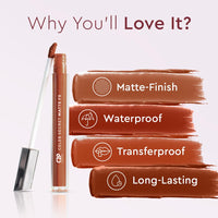 C2P Pro Liquid Lipstick Waterproof Matte Orange Lipsticks for Women | Long Lasting Smudge Proof | Infused with Argan Oil, Vitamin E | Cruelty Free, Vegan - Celeb Secret (Liquid Lipstick Aishwarya, 2 ml)