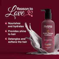 Rivona Naturals Keratin Therapy Conditioner |Nourishes & Controls Frizz with Hydrolyzed Keratin protein & Olive Oil Peg-7 Esters | Men & Women |All hair types| 250 ml