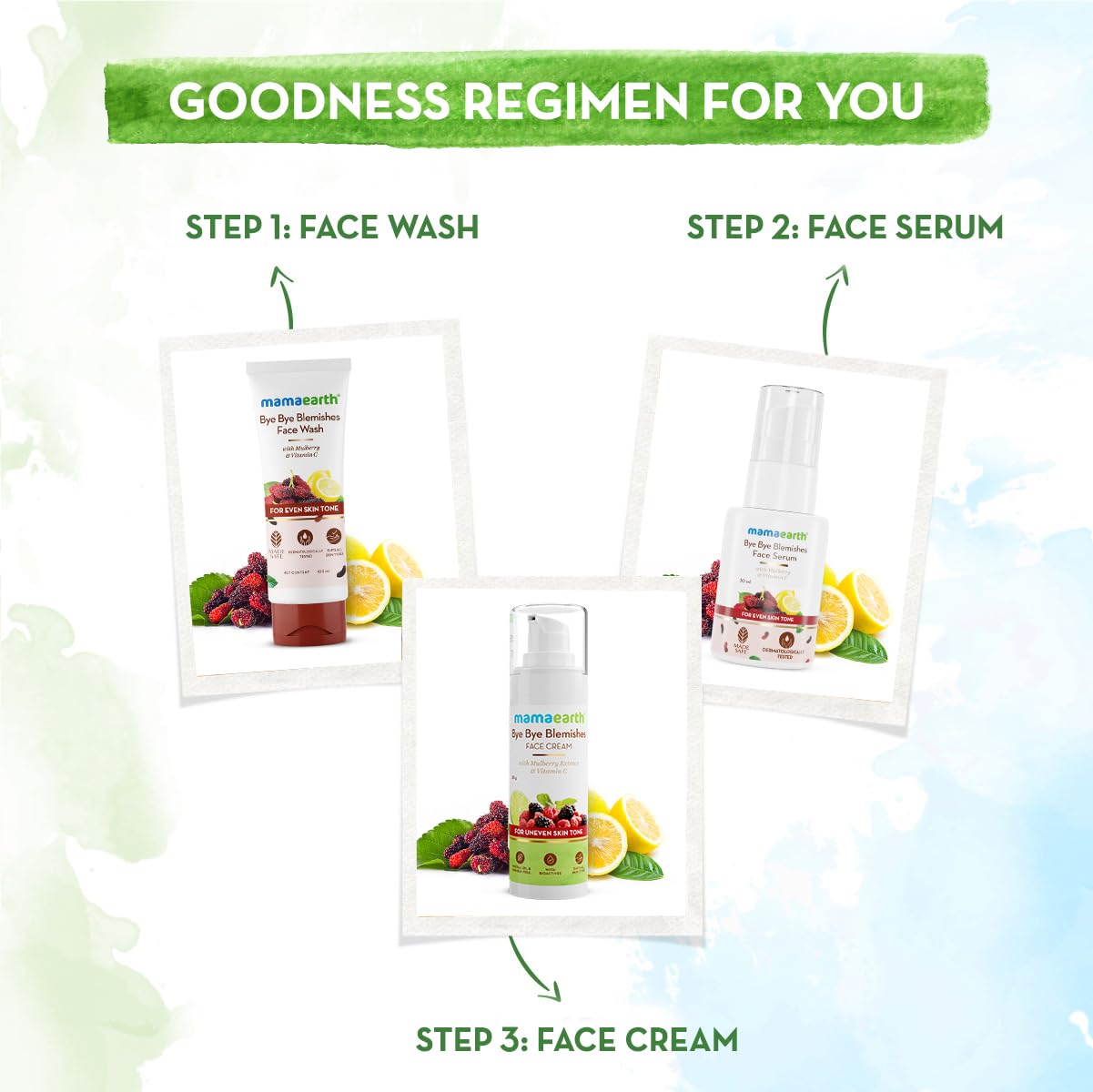 Mamaearth Bye Bye Blemishes Face Wash with Mulberry and Vitamin C for Even Skin Tone - 100 ml Gently Cleanses | Reduces Dark Spots | Brightens Skin | Reduces Pigmentation | Niacinamide