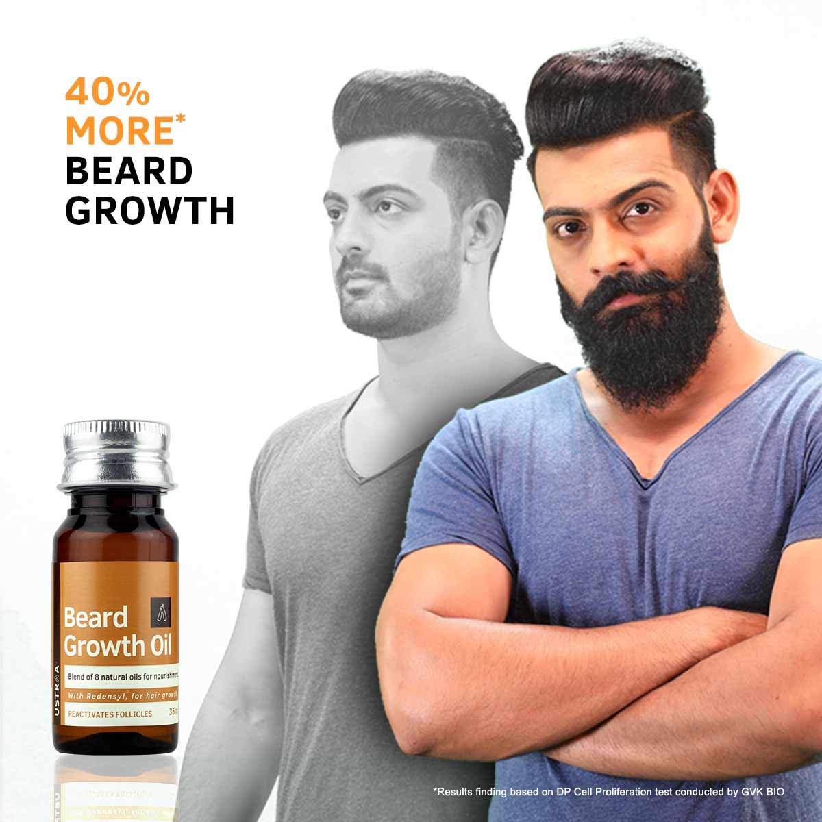 Ustraa Anti Hair Fall Shampoo 250ml - With Apple Cider Vinegar | Daily Use Hair Conditioner - 100gm - No SLS No Paraben | Beard Growth Oil - 2 x 35ml (Set of 2) - With Redensyl, 8 Natural Oils