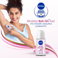 Nivea Women Deodorant Roll On, Pearl & Beauty Radiance For Eventoned Smooth & Beautiful Underarms, 50ml&NIVEA Deodorant Roll On, Pearl & Beauty For Women 50ml