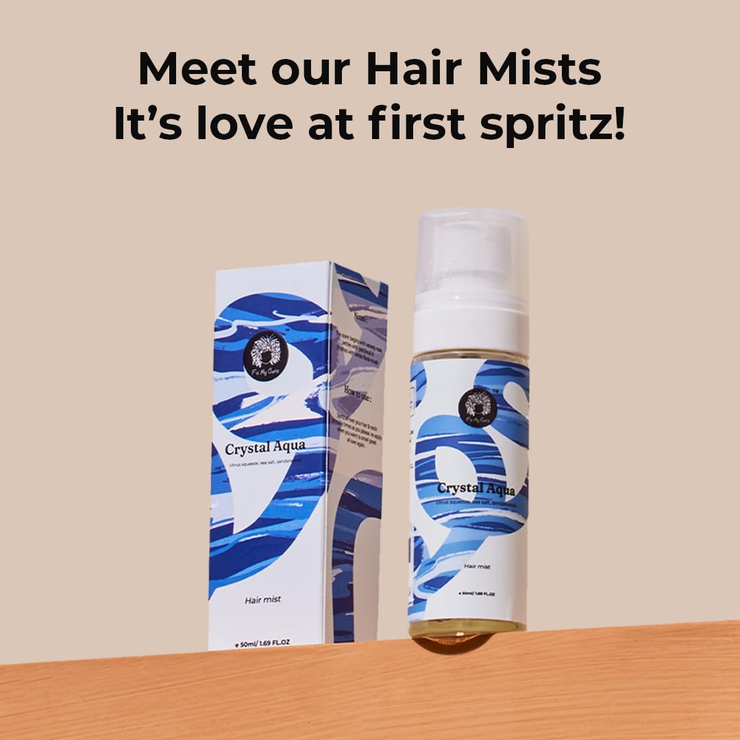 Fix My Curls Hair Mist Fragrance | Crystal Aqua Scent | Notes of Cirtus, Salt, Musk |Alcohol Free & Unisex | 50ml