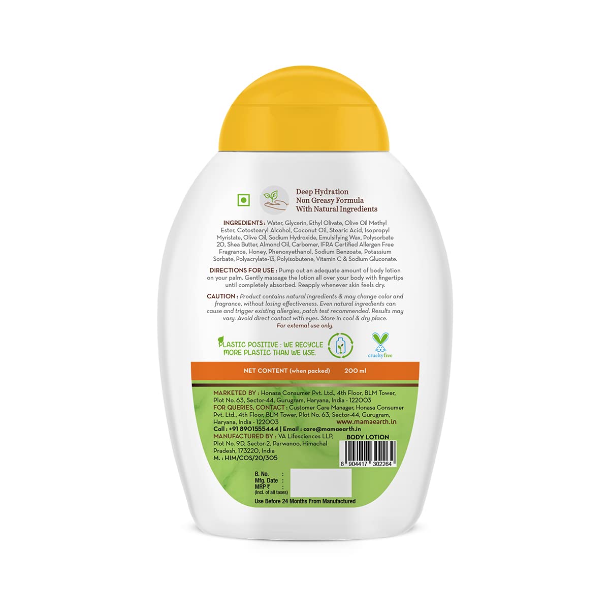 Mamaearth Vitamin C Body Lotion For Women And Men | Deep Hydration | For Radiant Skin | Non-Greasy | Makes Skin Glow - 200ml
