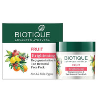 Biotique Bio Pistachio Ageless Nourishing and Revitalizing Face Pack for All Skin Types, 50g&Biotique Fruit Brightening Depigmentation & Tan Removal Face Pack For All Skin Types, 75gm