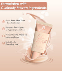 Lakyou Beauty CC Cream Instant Fair Look | Waterproof | Makeup Like Finish | Long Lasting | Shade-01(White Ivory) | 120g | Pack Of 2