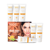 VLCC Anti Tan Facial Kit - 60g X 2 (Pack of 2) | Power of 25 Vital Ingredients | Fights Sun Tan, Dark Spots, and Sun Spots | Even Nourishes and Protects Skin from UV Rays.