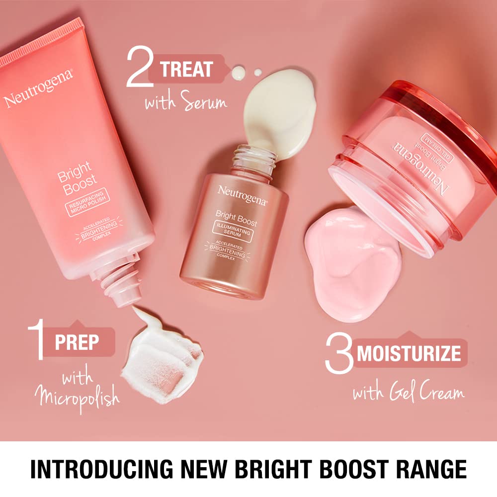 Neutrogena Bright Boost Illuminating Serum | 3X Brightening Power | Amino Sugar & Turmeric Extract | Non-Comedogenic | For Men & Women30ml