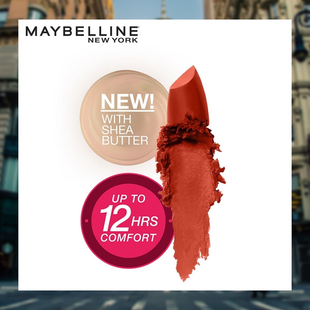 Maybelline New York Matte Lipstick, Intense Colour, Moisturised Lips, 674 Madison Red, 3.9g & Maybelline New York Matte Lipstick, Intense Colour, Moisturised Lips, 695 Divine Wine, 3.9g