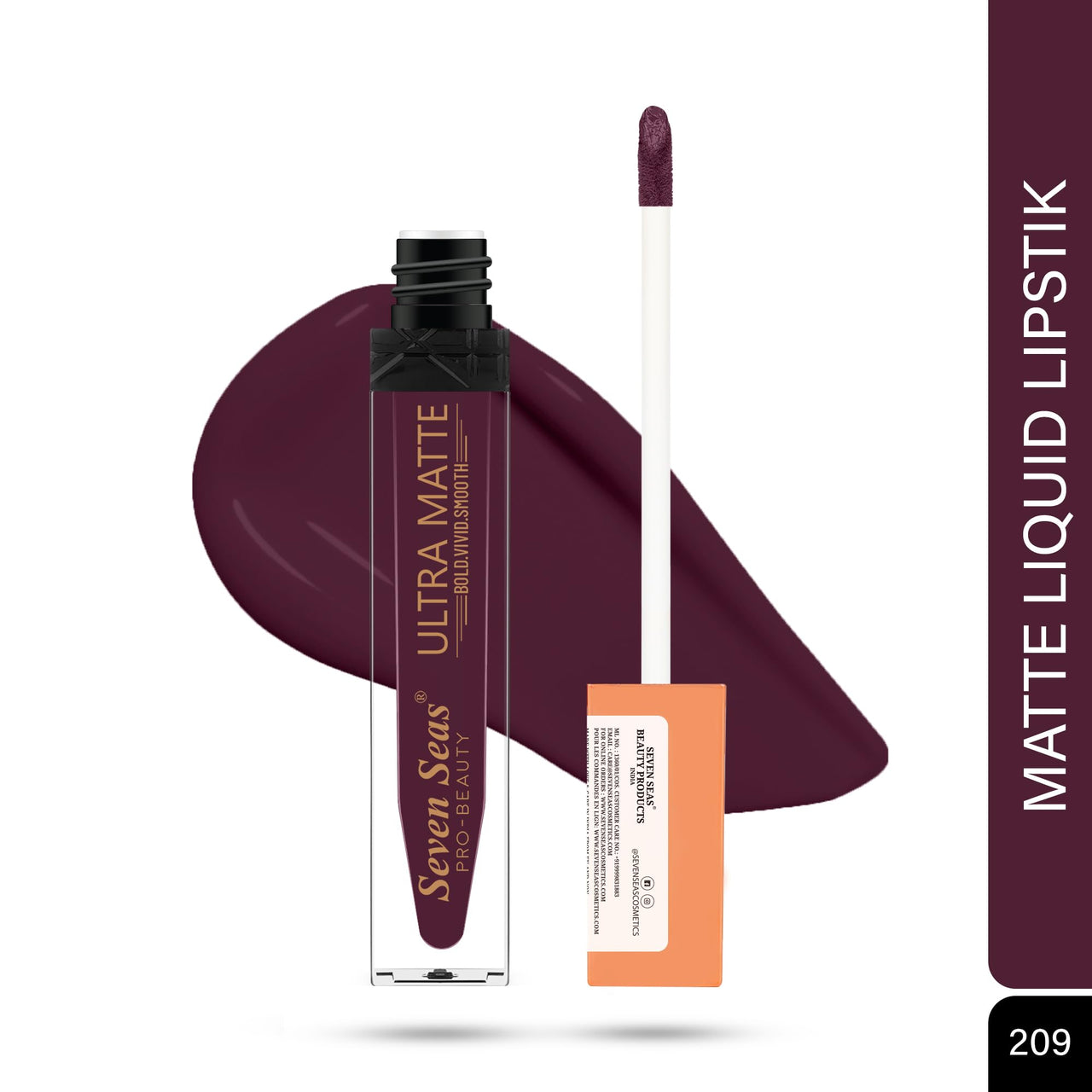 Seven Seas Ultra Smooth Matte Liquid Lipstick | Smooth Lip Color | Weightless Finish | Liquid Lipsticks for Women (Castro)
