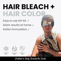 2.Oh! Italian- Steel Grey Hair Color DIY Kit | Semi Permanent Hair Color + Hair Bleach for Hair Color | Hair Highlights for Women & Men | Hair Bleach with Plex & Argan oil| Lightening Kit